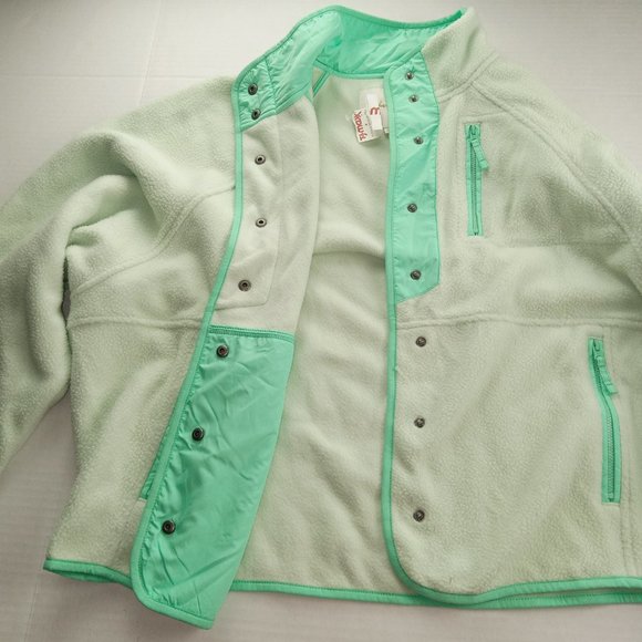 American Eagle Snap Front Fleece Jacket Women's Size Medium Seafoam Green - Picture 5 of 7